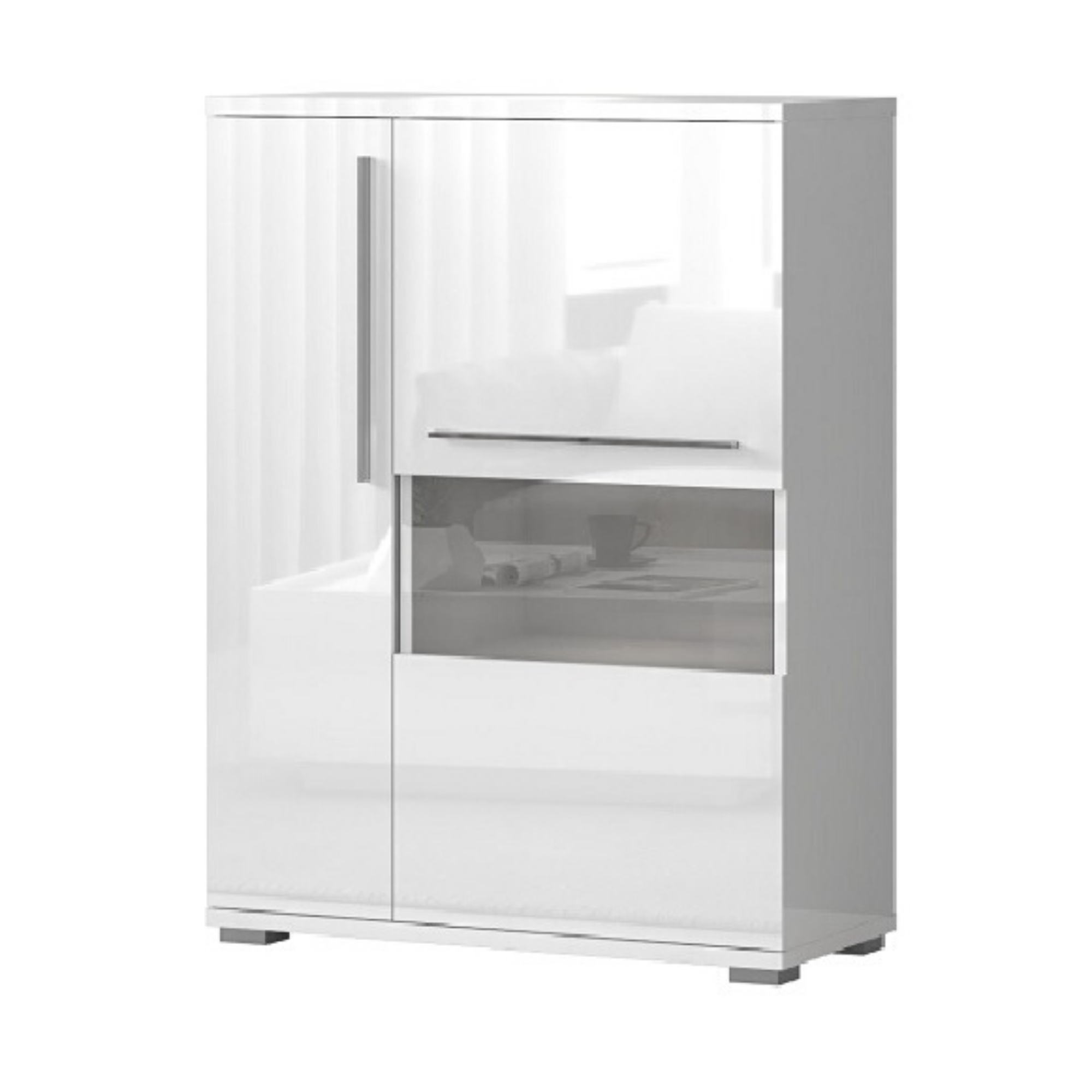 Piano 2 Door High Gloss Side Cabinet - Furniture.Agency