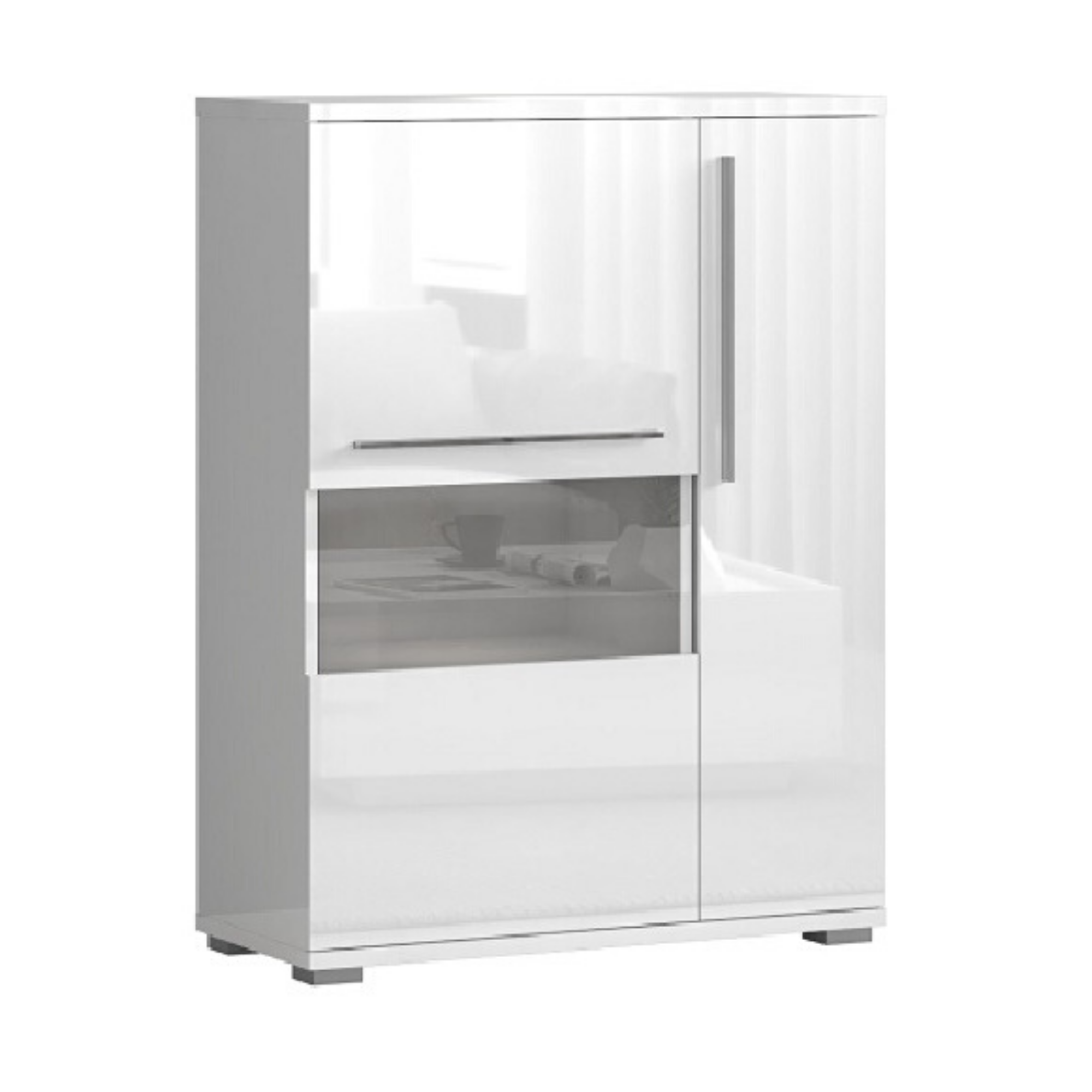 Piano 2 Door High Gloss Side Cabinet - Furniture.Agency