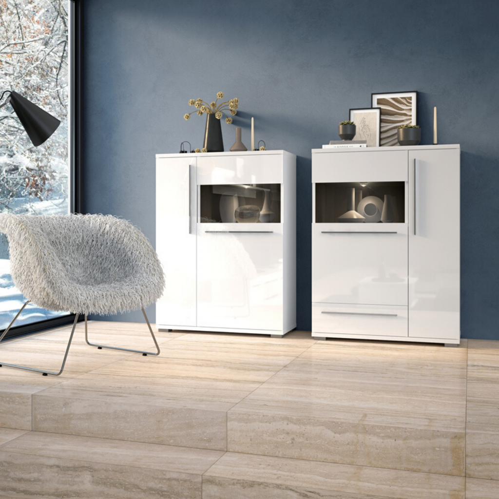 Piano 2 Door High Gloss Side Cabinet - Furniture.Agency