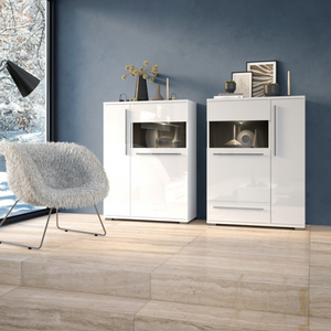 Piano 2 Door High Gloss Side Cabinet - Furniture.Agency